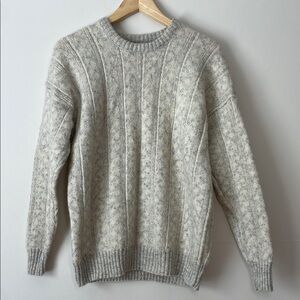 Robert Bruce Men's Cable Knit Sweater Grey L